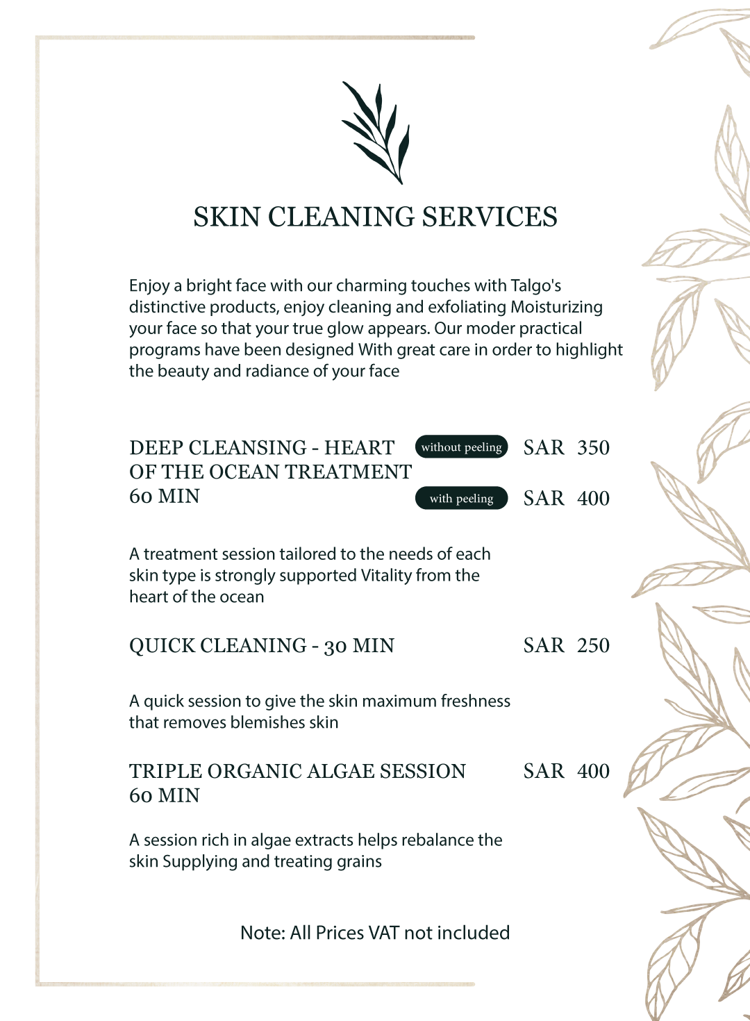 Skin cleaning services